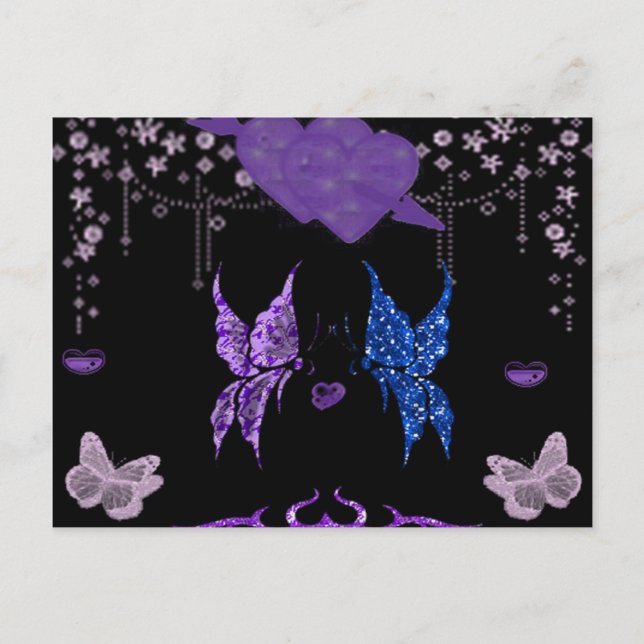 Carte Postale Papillons amoureux (Devant)