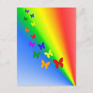 Carte Postale Papillons arc-en-ciel