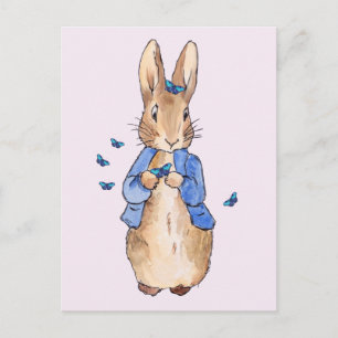 Carte Postale Papillons bleus de lapin classique