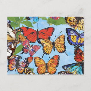 Carte postale Papillons colorés