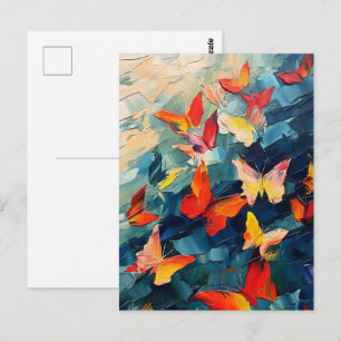 Carte Postale Papillons en Mouvement – Vol Abstrait Expressif