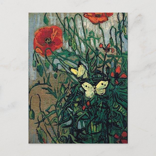 Carte Postale Papillons et papillons Van Gogh Art (Devant)