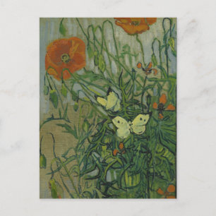 Carte Postale Papillons et Pavots par Vincent van Gogh