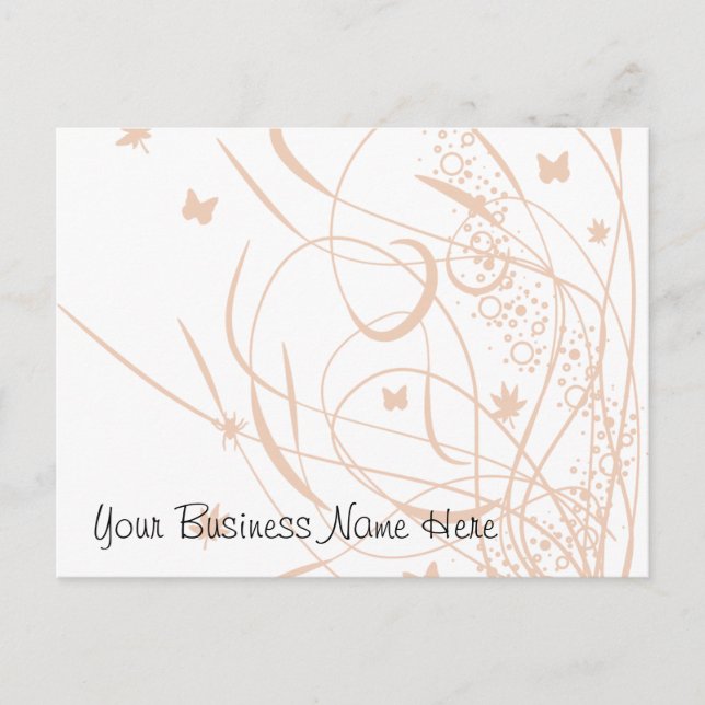 Carte Postale Papillons et tourbillons Certificat cadeau floral (Devant)