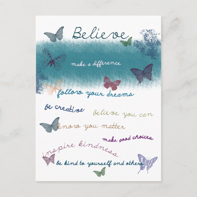 Carte Postale Papillons inspirants (Devant)