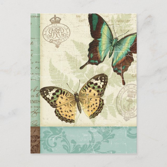 Carte Postale Papillons jumeaux (Devant)