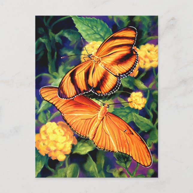 Carte postale Papillons peints (Devant)