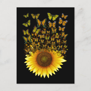 Carte Postale Papillons Tournesol Femmes Filles Papillon Floral