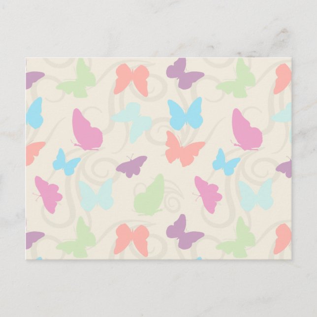Carte Postale Papillons Whimsical (Devant)