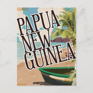 Carte Postale Papouasie-Nouvelle-Guinée vintage affiche de voyag