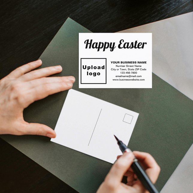 Carte postale Pâques blanc (Business Easter white holiday postcard)