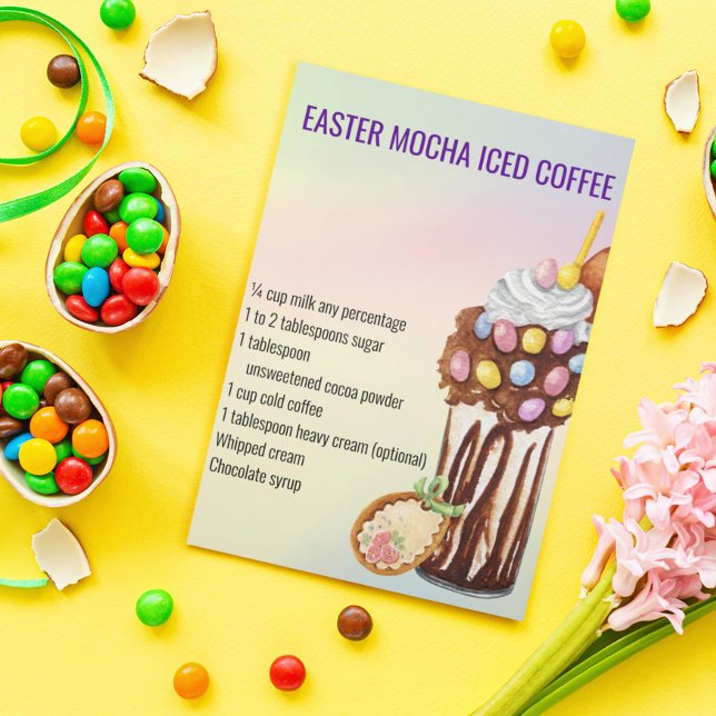 Carte Postale Pâques Mocha Boisson de café Mocha Recette (Créateur téléchargé)