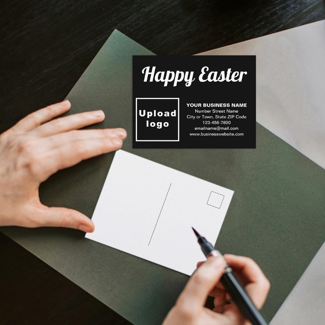 Carte postale Pâques Noir (Business Easter black holiday postcard)