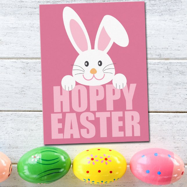 Carte Postale Pâques Verdoyantes - Joli Joyeux Pun Lapin De Pâqu (Créateur téléchargé)