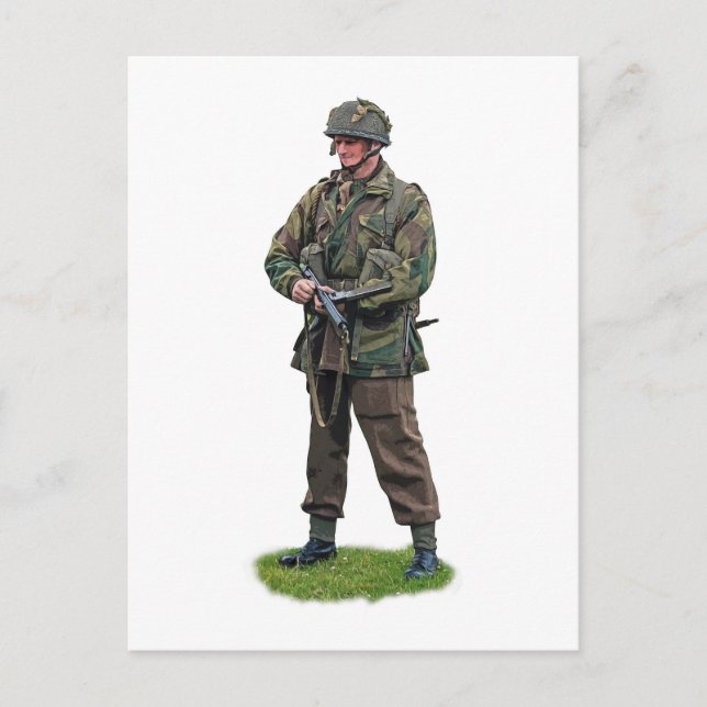 Carte Postale Parachutiste britannique 2ème guerre mondiale (Devant)
