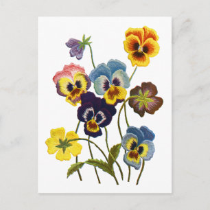 Carte Postale Parade brodée de Pansies