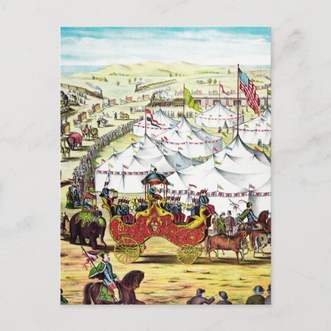 Carte Postale Parade vintage de cirque (Devant)