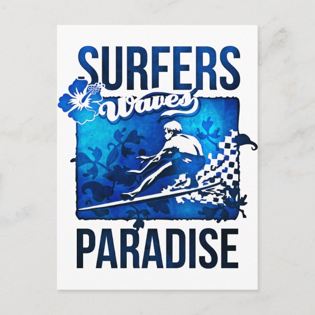 Carte Postale paradis des surfeurs (Devant)