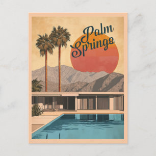Carte Postale Paradis Moderne du Milieu du Siècle : Palm Springs