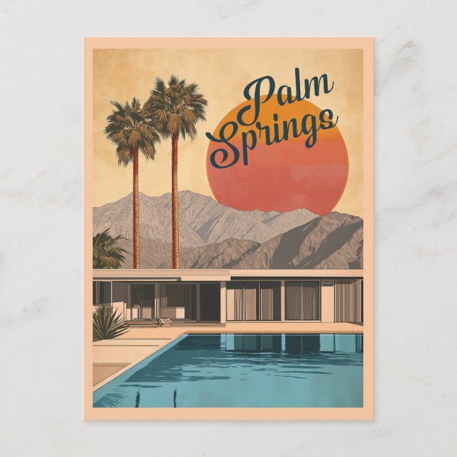 Carte Postale Paradis moderne du milieu du siècle : Palm Springs (Devant)