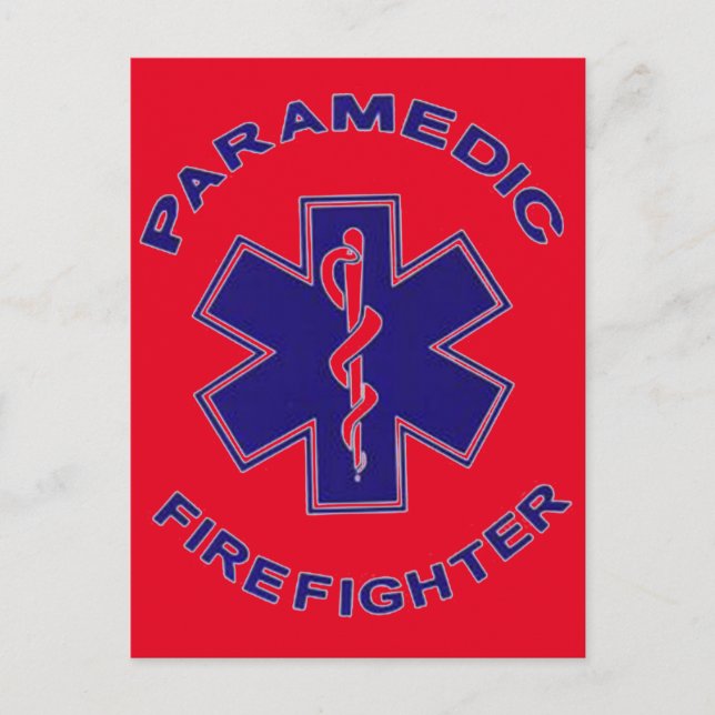 Carte Postale Paramedic du pompier (Devant)
