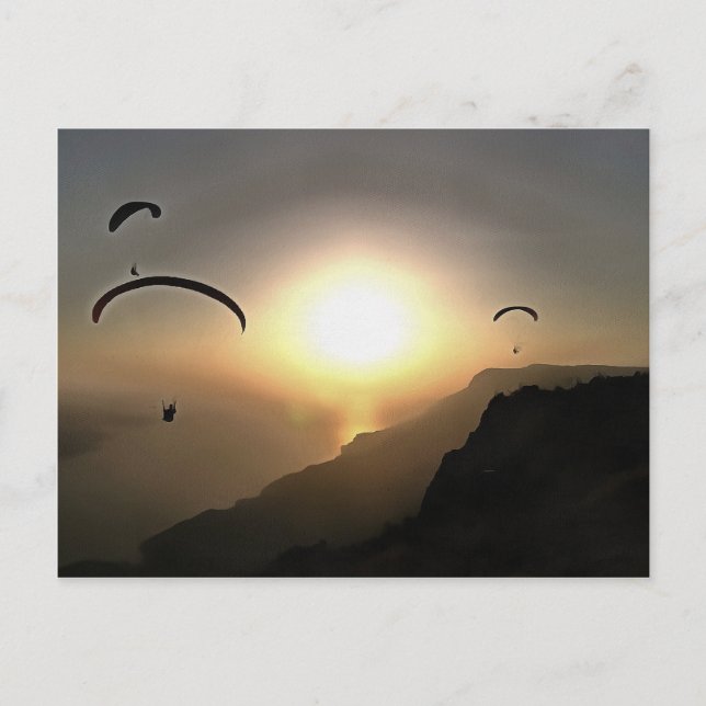 Carte Postale Parapente Flâner Déambuler Extreme Sports Art (Devant)
