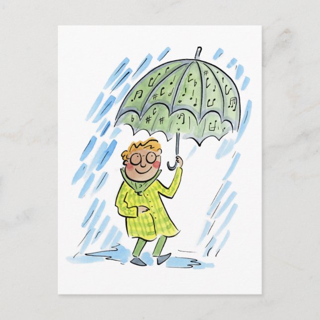 Carte Postale Parapluie musical (Devant)
