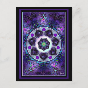 Carte Postale Parapluie violet & coeurs.7