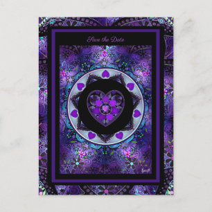 Carte Postale Parapluie violet & Coeurs .7