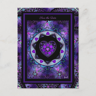 Carte Postale Parapluie violet & Coeurs .7