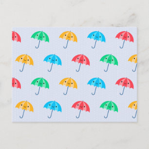 Carte Postale Parapluies de Kawaii