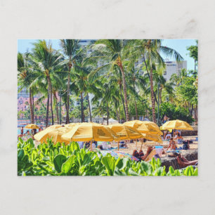 Carte Postale Parapluies jaunes sur la plage