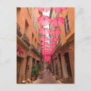 Carte Postale Parapluies roses à Grasse Côte d'Azur