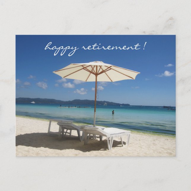 Carte Postale parasol à la retraite (Devant)