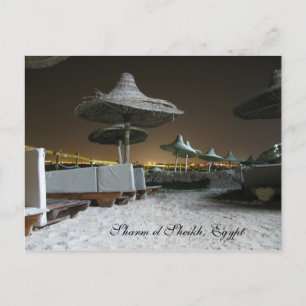 Carte Postale Parasols la nuit à Sharm el Sheikh, Egypte