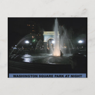 Carte Postale Parc carré de Washington la nuit, NYC
