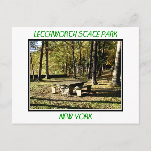 Carte Postale Parc d'état de Letchworth - Tea Table Rock (Devant)