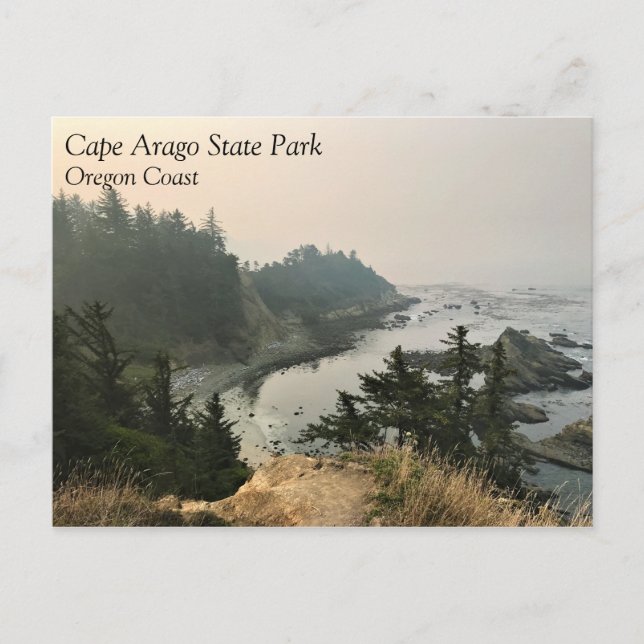 Carte Postale Parc d'état du Cap Arago, Côte de l'Oregon (Devant)