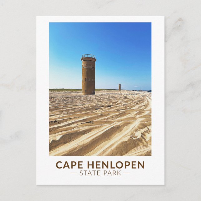 Carte Postale Parc d'état du Cap Henlopen Aquarelle Delaware (Devant)