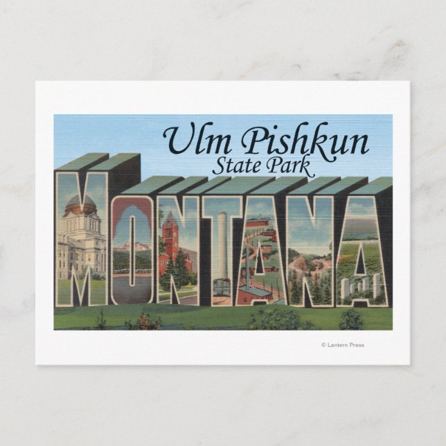 Carte Postale Parc d'état d'Ulm Pishkun, Montana (Devant)