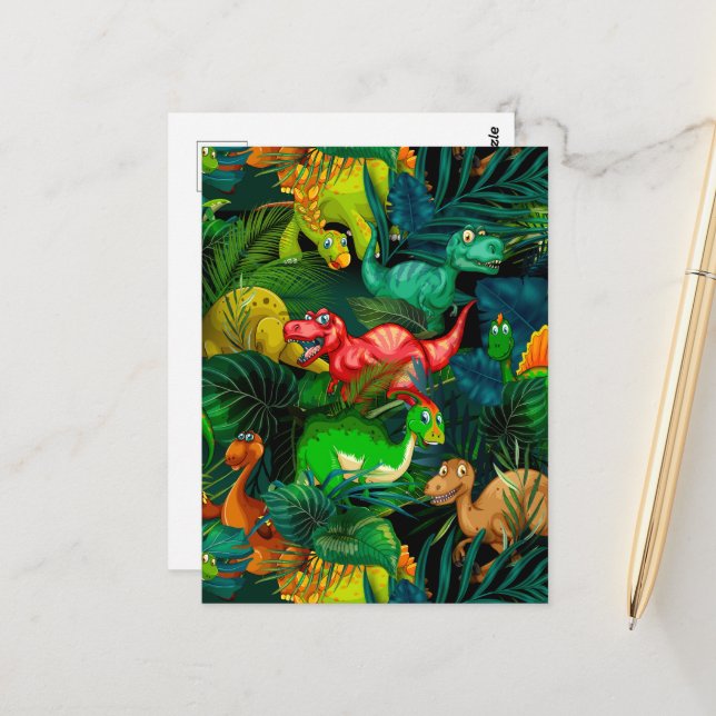 Carte Postale Parc Dinosaur (Devant/Arrière en situation)