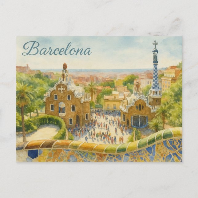 Carte Postale Parc Güell à Barcelone (Devant)
