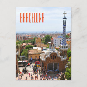 Carte Postale Parc Guell à Barcelone, Espagne