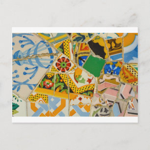 Carte Postale Parc Guell Carreaux de céramique jaune à Barcelone