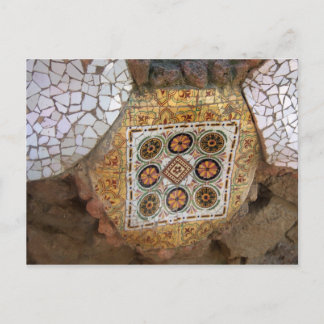 Carte Postale Parc Guell Mosaïque jaune