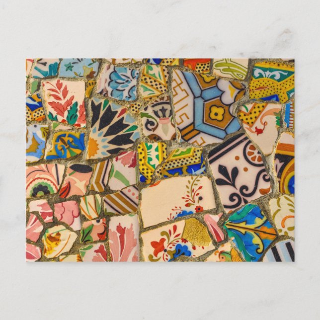 Carte Postale Parc Guell Tiles à Barcelone Espagne (Devant)