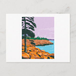 Carte Postale Parc national Acadia au sud-ouest de Bar Harbour