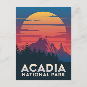 Carte Postale Parc national Acadia Coucher de soleil du Maine