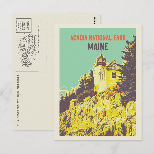 Carte Postale Parc national Acadia, Maine, États-Unis (Devant / Derrière)