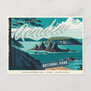 Carte Postale Parc national Acadia, Maine, États-Unis